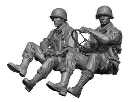 US Fallschirmjäger Fahrer mit Beifahrer WWII
