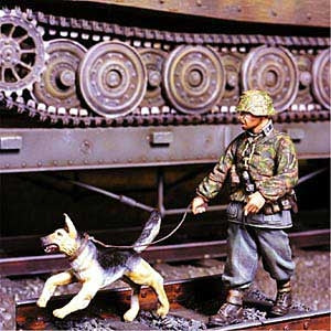 German MP with dog base & railroad track