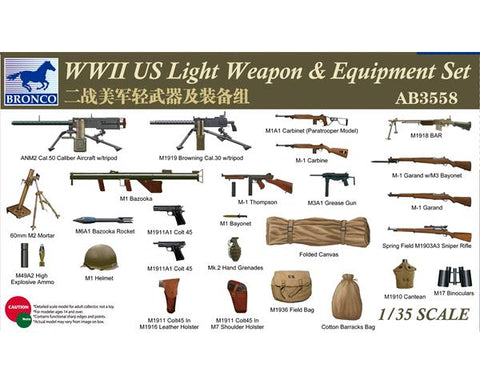 US leichte Waffen & Ausrüstungs Set WWII