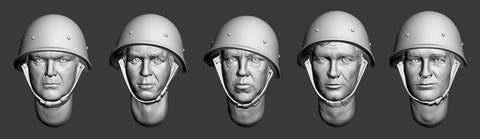 Russian heads with helmet WWII