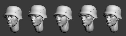 German heads with steel helmet # 1 WWII
