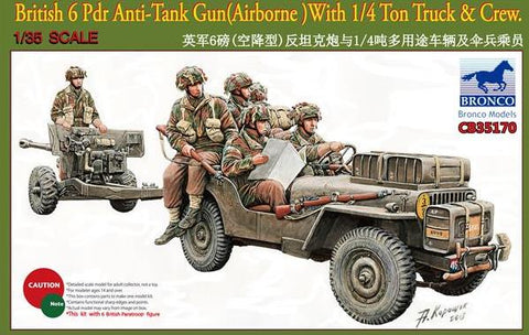 British 6 Pdr Anti-Tank Gun(Airborne) with 1-4 ton Truck & Crew