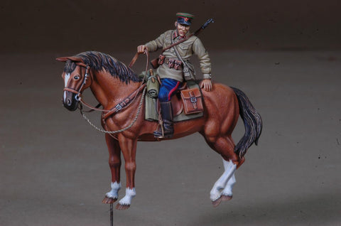 Russian Cavalry officer with horse WWII