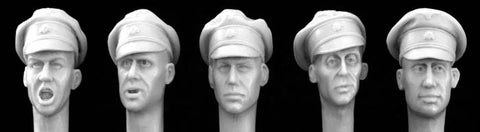 5 heads with SS officers cruhed caps WW2