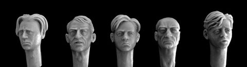 5 different heads ( 2 old men, 2 youths, 1 boy)