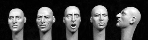 5 heads with aquiline features