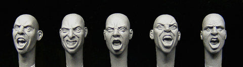5 shouting heads war faces