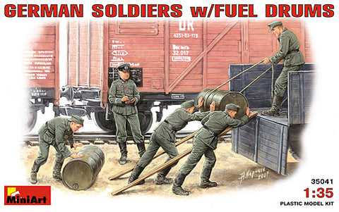 German soldiers w/ fuel drums