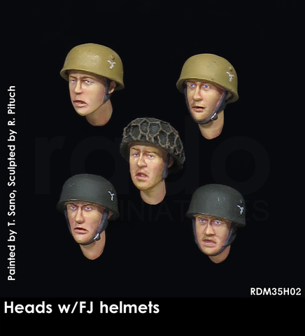 German Fallschirmjäger Heads with Helmet #1 WWII