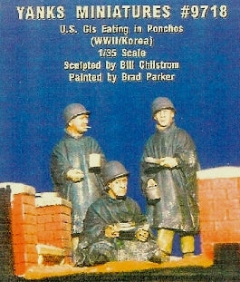 U S GI´s mit Poncho beim verpflegen 1944-45