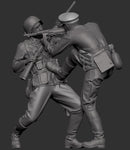 Russischer Sergeant im Nahkampf mit Wehrmachtsoldat WWII