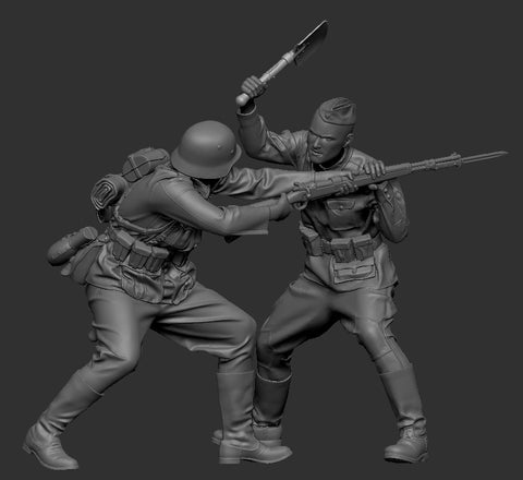 Russian soldier in close combat with Wehrmacht soldier #1 WWII