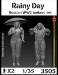 Regen Tag Russische Panzersoldaten WWII
