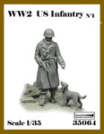 US infantryman with dog WWII