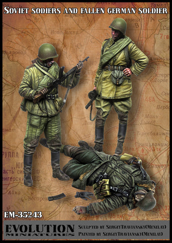 Russian soldier with fallen German soldier WWII