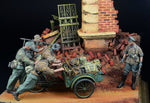 "Faster, faster !" WSS soldiers with transport rickshaw WWII
