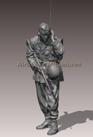 WSS radio operator with dot camouflage uniform WWII