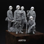 5 German heads with M35 & M40 helmet for Tamiya 35371