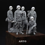 5 German heads with M35 & M40 helmet for Tamiya 35371