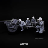 4 Deutsche Köpfe PAK 38 Besatzung mit leeren Geschoßhülsen für Tamiya 35392