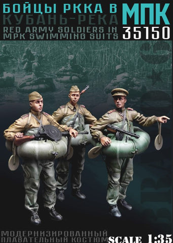 Russische Soldaten mit MPK Schwimmhilfe WWII