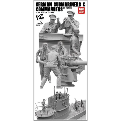 Deutsche U-Bootmatrosen mit Kommandanten im Gefecht WWII