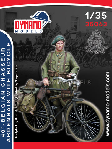 Belgian chasseur with bicycle Ardennes WWII