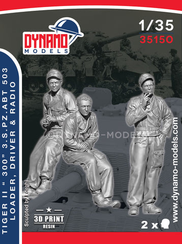 Deutsche Tiger II "300" s.Pz.Abt.503 Ladeschütze, Kraftfahrer & Funker WWII