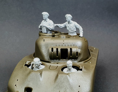 British Sherman tank crew WWII