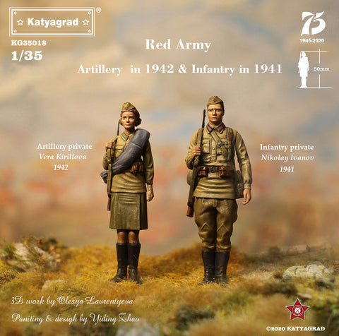 Russische Artillerie und Infanterie 1940-42