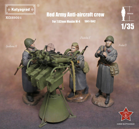 Russische weibliche Fliegerabwehr-MG Besatzung WWII