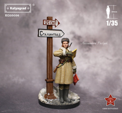 Russischer weiblicher Verkehrsposten Stalingrad 1942