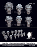 Heads Set 11-German heads with helmet and camouflage WWII