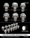 US heads with helmet M1 & camouflage WWII