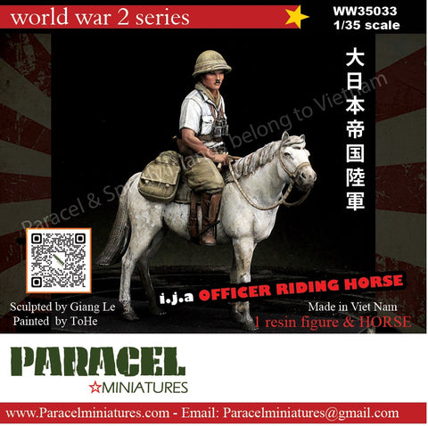 I.J.A. officer on horseback WWII