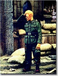 Soldier scratching head