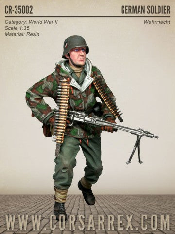 Deutscher Wehrmachtssoldat mit MG 42