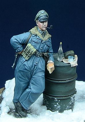Waffen SS Officer smoking pipe Hungray 1945