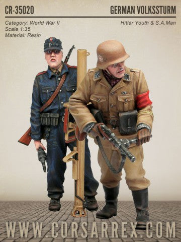 Deutscher Volkssturm Hitlerjunge & SA Mann April 1945
