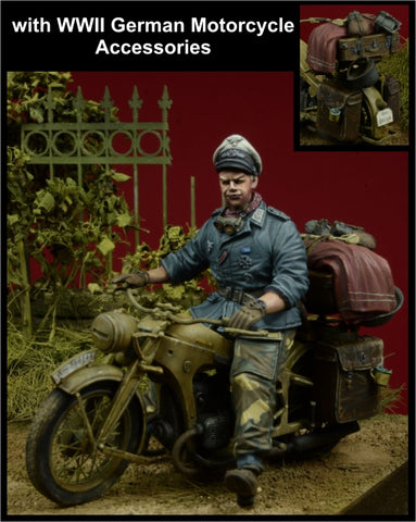 Lw Div Hermann Göring Offizier Motorrad fahrend & Motorrad Zubehör 1943-45
