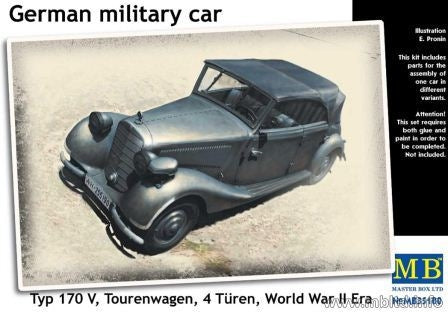 Deutsches Militärfahrzeug Typ 170 V Tourenwagen 4 Türen WWII
