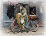 Der Preis des Krieges. . . Europäischer Zivilist mit Fahrrad 1944-45