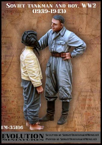 Russischer Panzersoldat mit Jungen 1939-43
