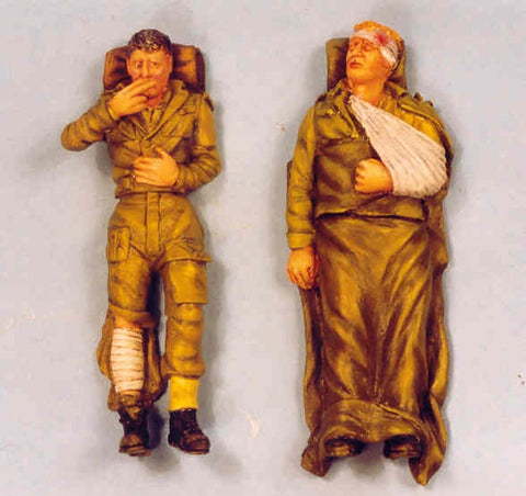 2 wounded english soldiers lying