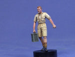 Soldier walking with flimsie WWII