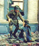 Russischer Soldat mit festgenommenen Hilterjungen Berlin 1945 w-base