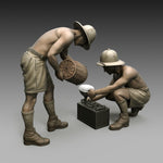 Italian soldiers battery maintenance WWII