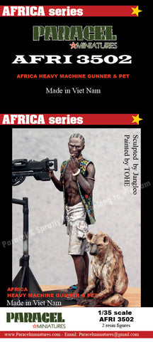 African pick up MG shooter with hyena