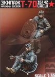 Russian T-70 crew mounted WWII