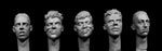 5 Caucasian heads with different haircuts and expressions